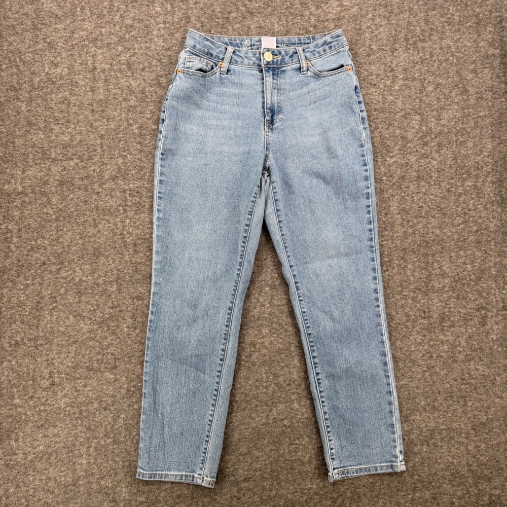 No Boundaries Womens High Rise Straight Leg Light Wash Denim Jeans Size 1 Crop